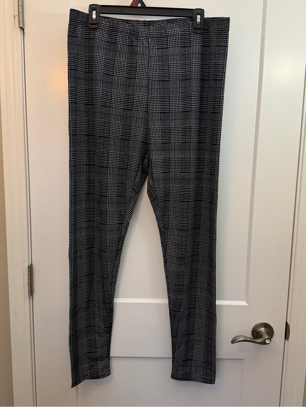 SHEIN Black & Gray Windowpane Plaid Dress Pants